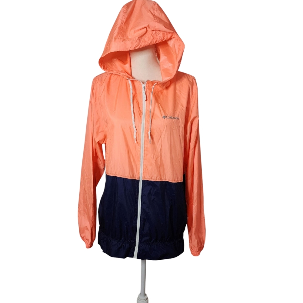 Columbia Windbreaker Womens Large Long Sleeve Stand-up Full Zip